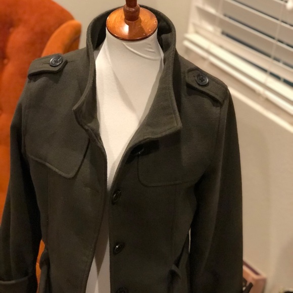 Like new TART COLLECTIONS olive green pea coat - Picture 3 of 7